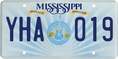 MS license plate YHA019