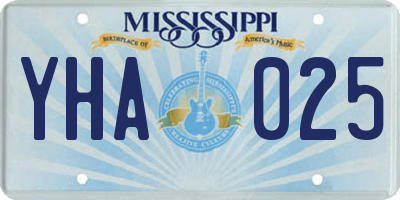 MS license plate YHA025