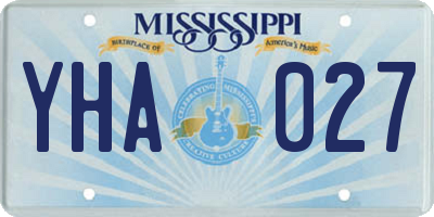 MS license plate YHA027