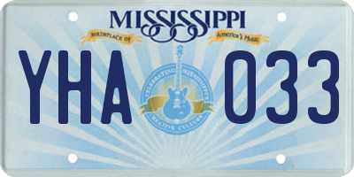 MS license plate YHA033