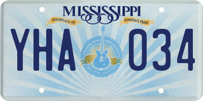 MS license plate YHA034