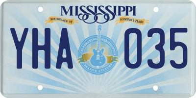 MS license plate YHA035