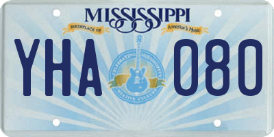 MS license plate YHA080
