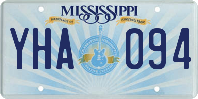 MS license plate YHA094