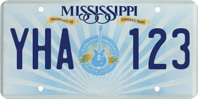 MS license plate YHA123