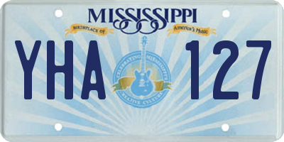 MS license plate YHA127