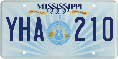 MS license plate YHA210
