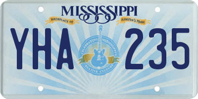 MS license plate YHA235