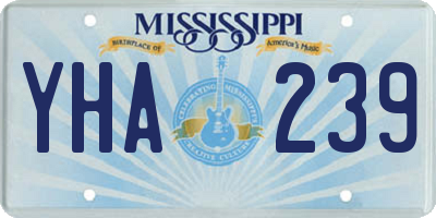 MS license plate YHA239