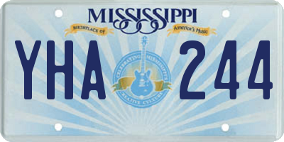 MS license plate YHA244