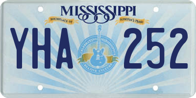 MS license plate YHA252