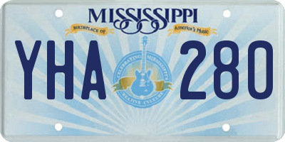 MS license plate YHA280