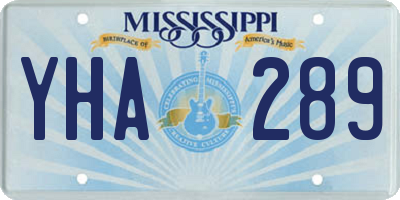MS license plate YHA289