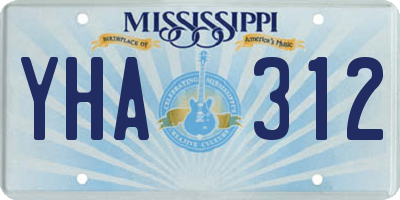 MS license plate YHA312