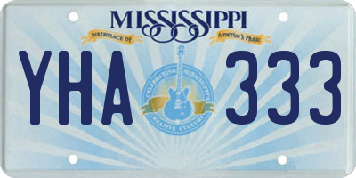 MS license plate YHA333