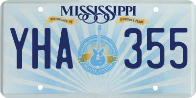 MS license plate YHA355