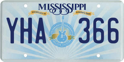 MS license plate YHA366