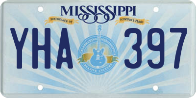 MS license plate YHA397