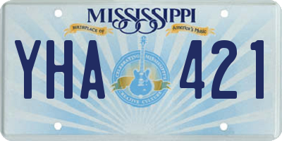 MS license plate YHA421