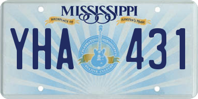 MS license plate YHA431