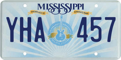 MS license plate YHA457