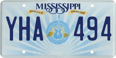 MS license plate YHA494
