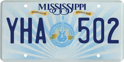 MS license plate YHA502
