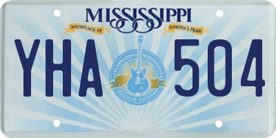 MS license plate YHA504