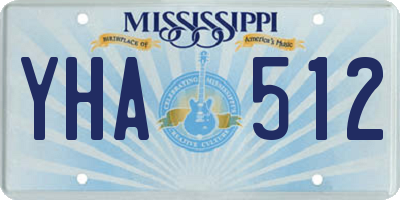 MS license plate YHA512