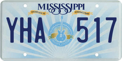MS license plate YHA517