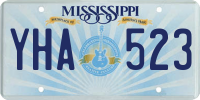 MS license plate YHA523