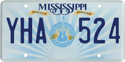 MS license plate YHA524