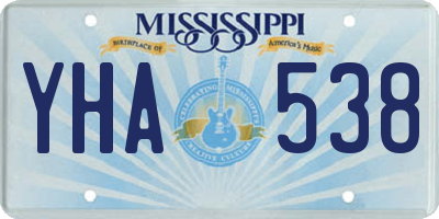 MS license plate YHA538