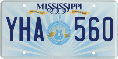 MS license plate YHA560