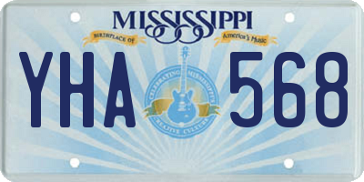 MS license plate YHA568