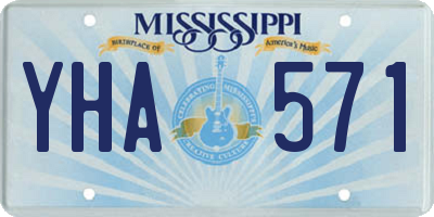 MS license plate YHA571