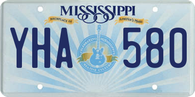 MS license plate YHA580
