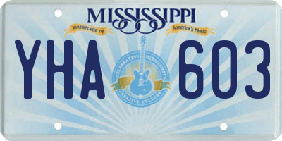 MS license plate YHA603