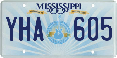 MS license plate YHA605