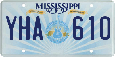 MS license plate YHA610