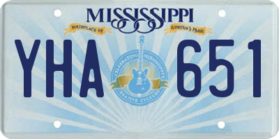 MS license plate YHA651