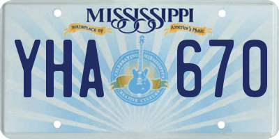 MS license plate YHA670