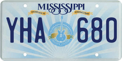 MS license plate YHA680