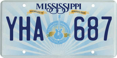 MS license plate YHA687