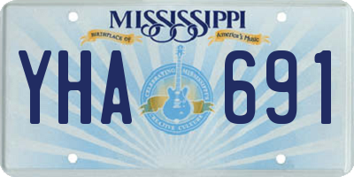 MS license plate YHA691