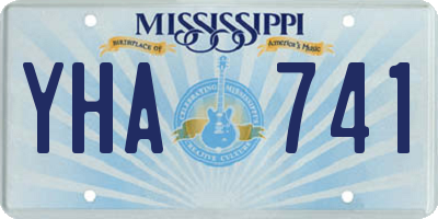 MS license plate YHA741