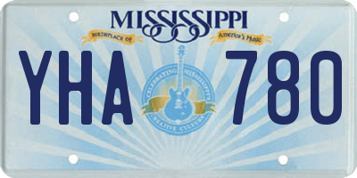 MS license plate YHA780