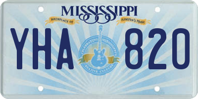 MS license plate YHA820