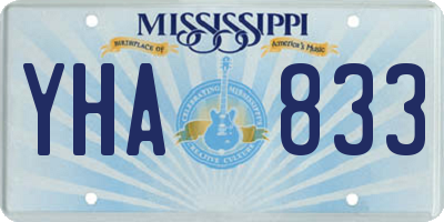 MS license plate YHA833