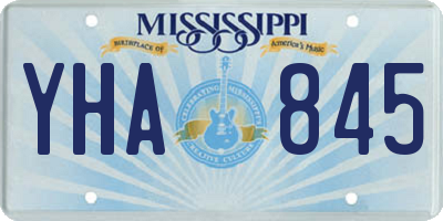 MS license plate YHA845